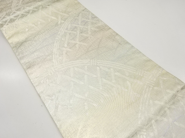 JAPANESE KIMONO / ANTIQUE FUKURO OBI / SILK / WOVEN FENCE PATTERN